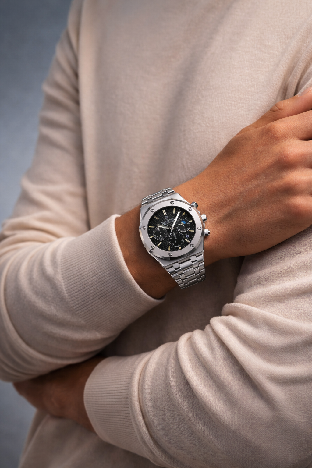 Lead With Confidence With This Men Luxury Stainless Steel Chronograph Watch Limited Edition