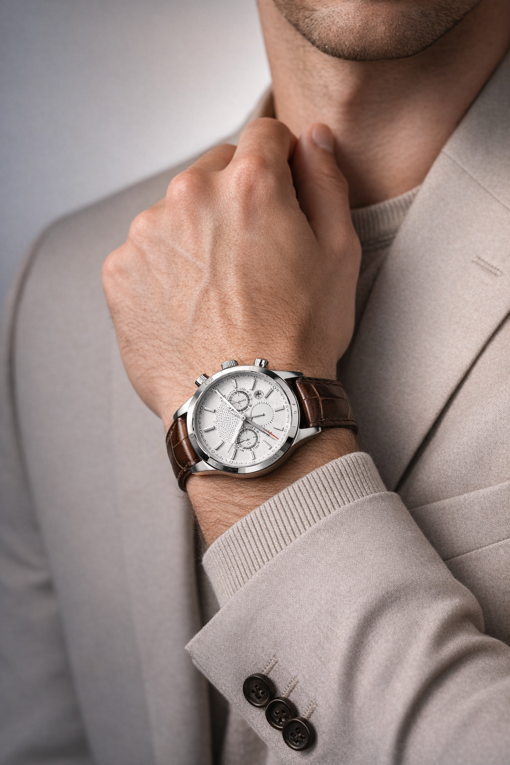 Own Your Presence With This Men’s Luxury Business Chronograph Leather Watch Exclusive Piece