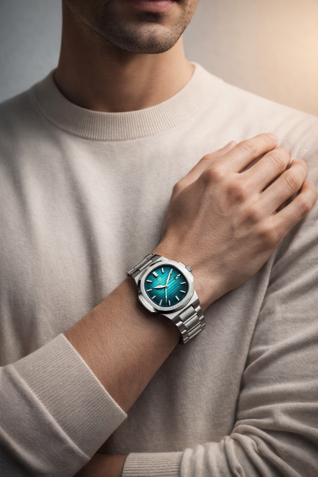 Attract With This Men Luxury Stainless Steel Square Date Watch Rare Find