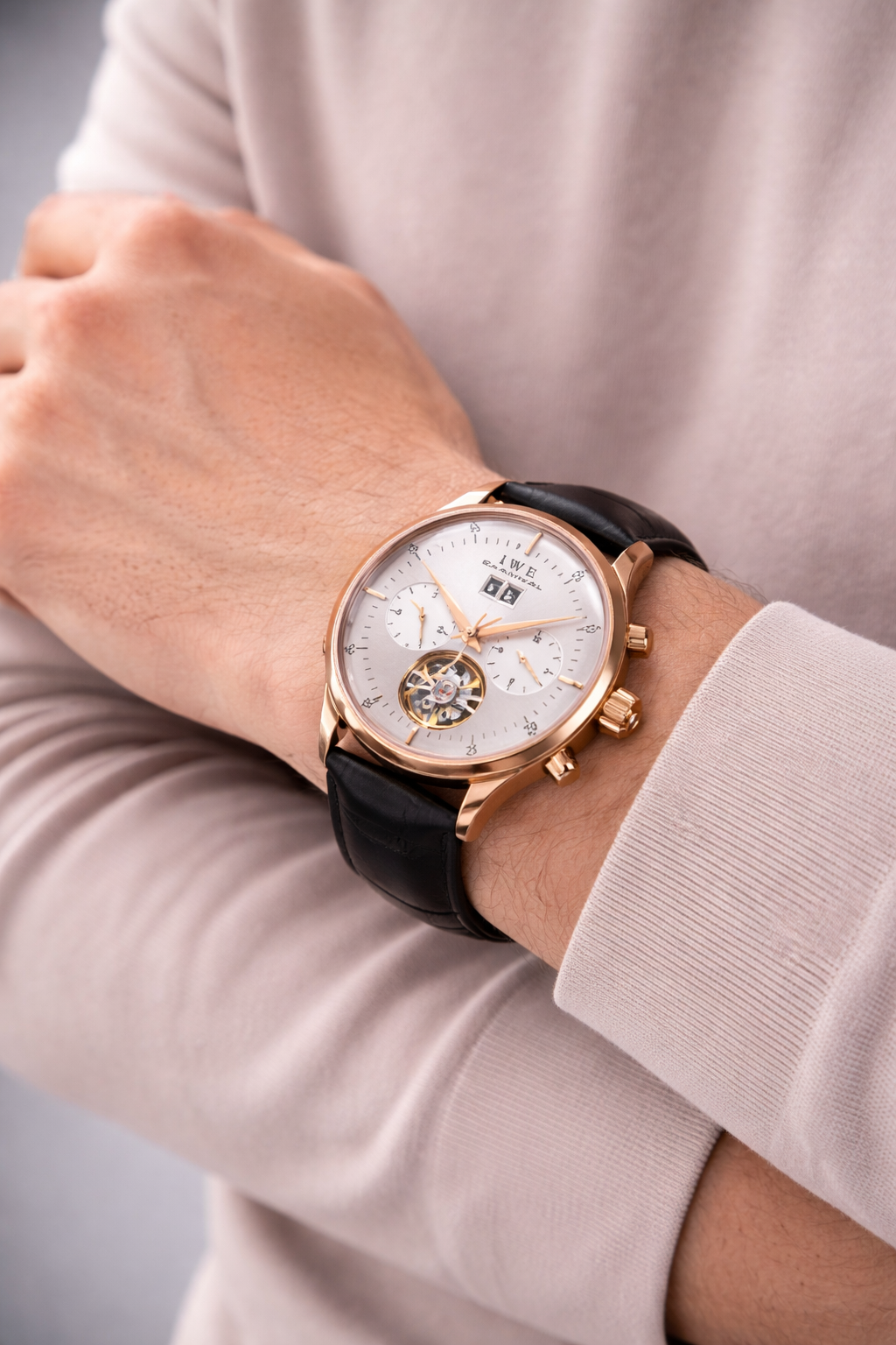 Elevate Your Presence With This Men’s Luxury Automatic Leather Skeleton Watch Exclusive Piece