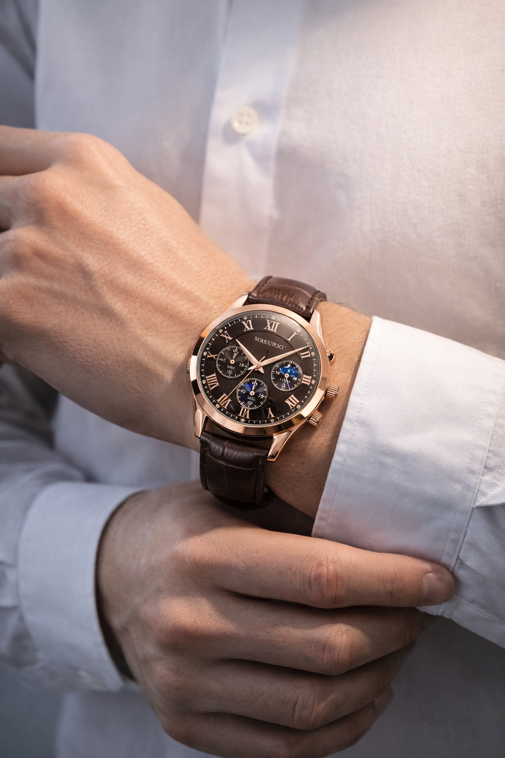 Dress Better With This Men’s Casual Luxury Leather Multifunction Watch Exclusive Piece