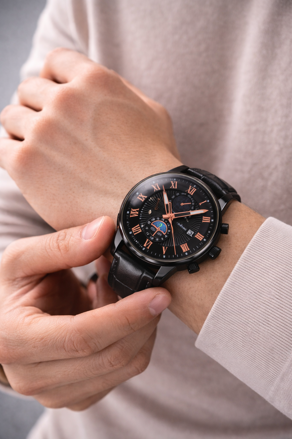 Attract With This Men’s Sports Luxury Leather Multifunction Watch Limited Edition