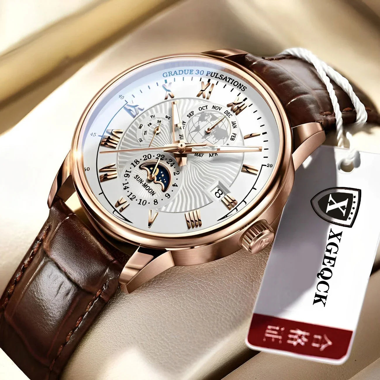 2026 Men Watch Fashion Top Luxury Sport Men's Wristwatch Waterproof Luminous Leather Date Quartz Watches Man clock