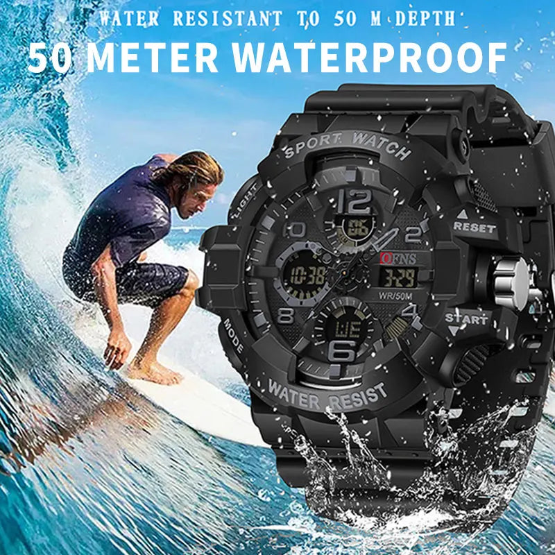 Men Outdoor Sport Watch Shockproof Waterproof LED Analog Digital Multifunction Big Dial Electronic Wristwatch G style Male Clock