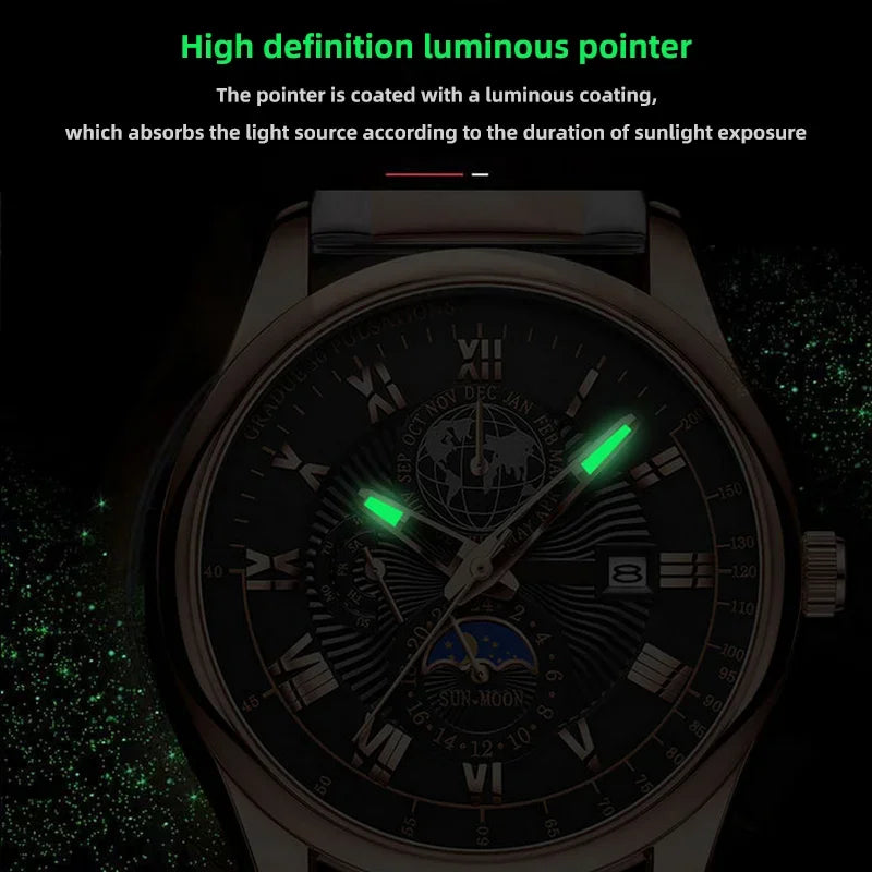 2026 Men Watch Fashion Top Luxury Sport Men's Wristwatch Waterproof Luminous Leather Date Quartz Watches Man clock