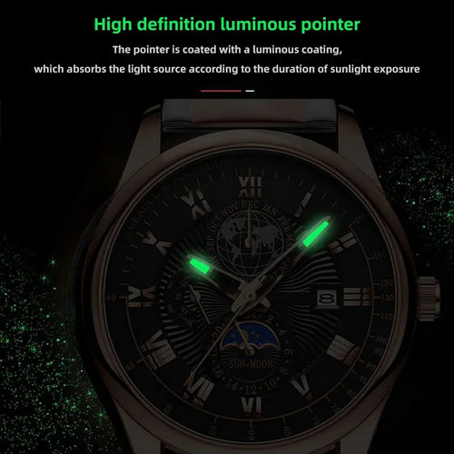 2026 Men Watch Fashion Top Luxury Sport Men's Wristwatch Waterproof Luminous Leather Date Quartz Watches Man clock