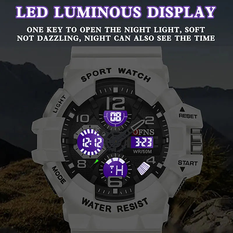Men Outdoor Sport Watch Shockproof Waterproof LED Analog Digital Multifunction Big Dial Electronic Wristwatch G style Male Clock