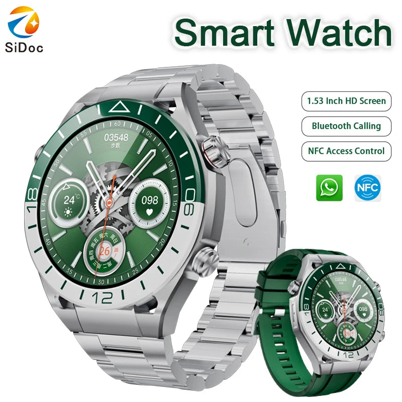 Military Smart Watches for Men 1.53"HD Fitness Watch 24/7 Heart Rate Sleep Monitor for Men Waterproof Smartwatch for Android iOS