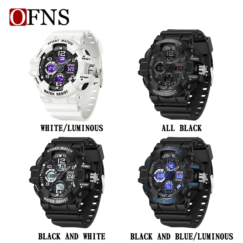 Men Outdoor Sport Watch Shockproof Waterproof LED Analog Digital Multifunction Big Dial Electronic Wristwatch G style Male Clock